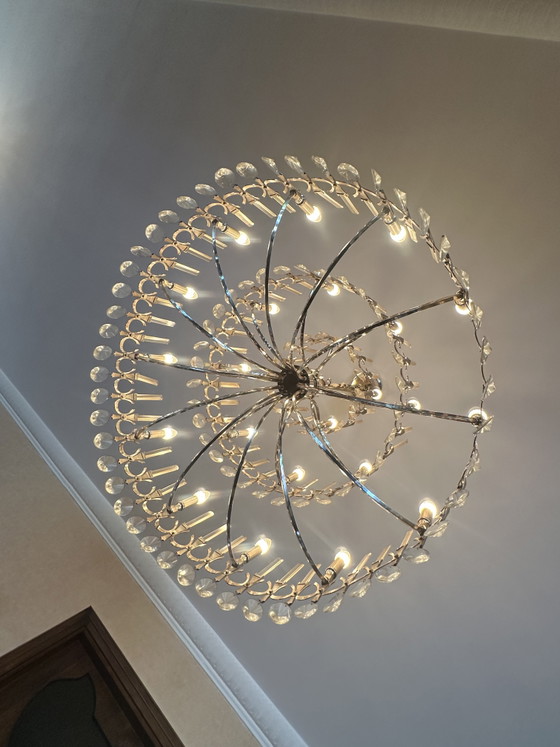 Museum-Quality 6-Piece Chandelier Set by Gaetano Sciolari 1970s – Metal, Chrome (photo 5 of 13)