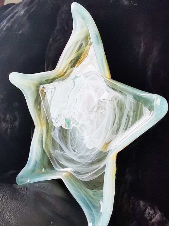 Image 1 of Serving bowl, Swirll, handmade glass Spain 