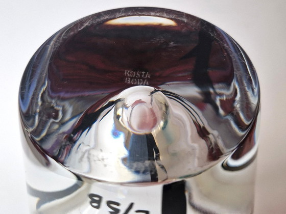 Image 1 of Kosta Boda - Heavy vase with roses "Tattoo" by Ludvig Löfgren - Signed