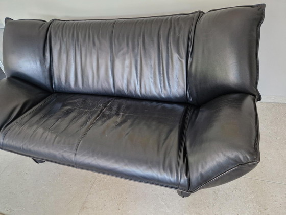 Image 1 of Canapé 2 places Leolux Tango cuir noir Senso