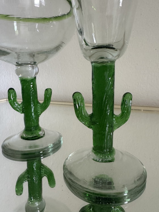 Image 1 of Vintage geblazen glazen cactus glazen