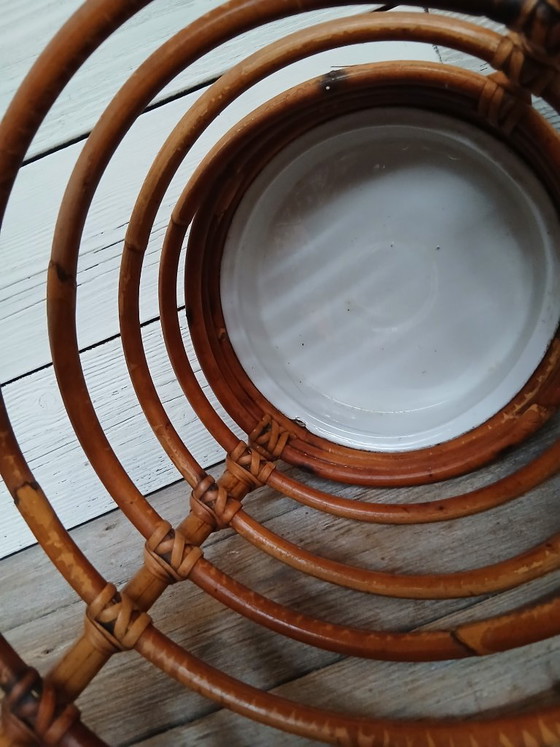 Image 1 of Paraplubak rotin vintage jaren '60, ontwerp italien.