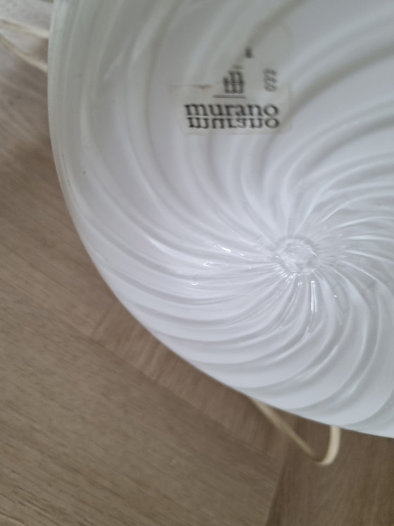 Vetri Murano Lampe de Table Champignon Swirl Verre Blanc – Glass (photo 6 of 8)