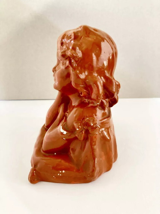 Image 1 of Busto in gesso di un bambino pensieroso