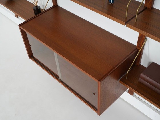 Image 1 of Modulaire wandkast van teakhout, Deens design, jaren 60, gemaakt in Denemarken.