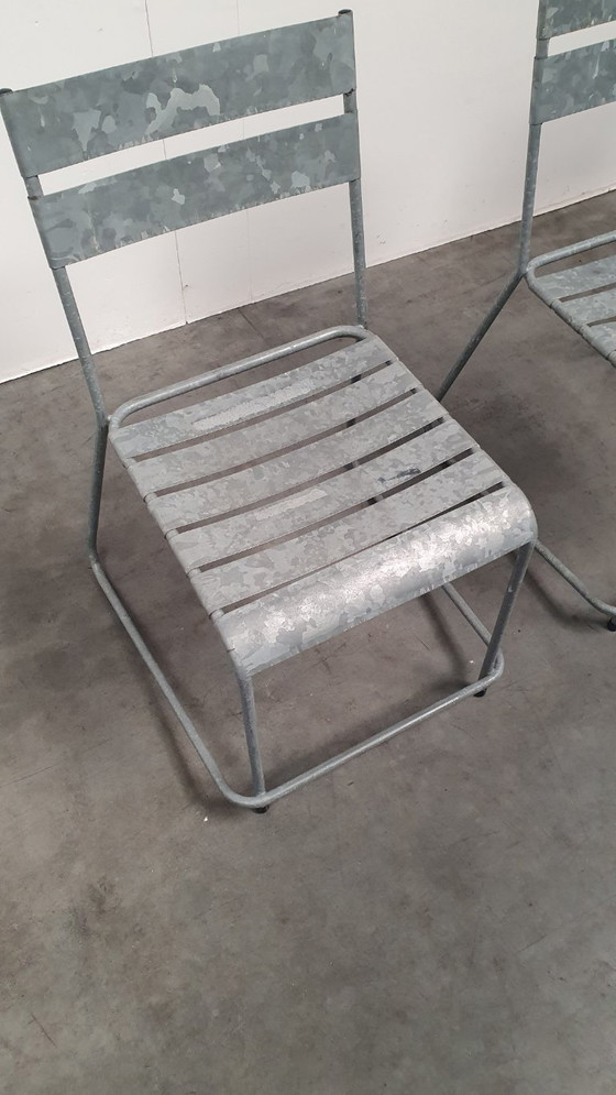 Vintage Stackable Designer Garden Chairs Galvanized Garden Chair – Dining chairs, Metal (photo 9 of 13)