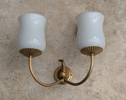 Goldene Hollywood Regency Wandleuchte