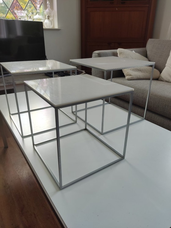 PKJ71 Poule Kjaerholm Nesting Tables Dänemark 1957, PK71 Nesting Tables Poul Kjaerholm, Beistelltische (Foto 4 von 15)