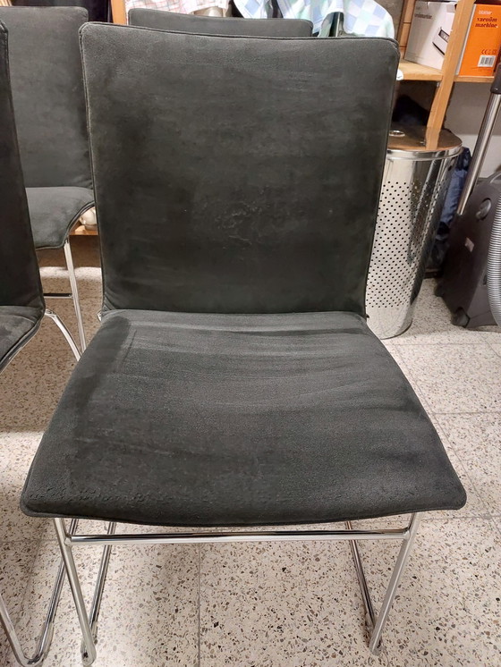 Image 1 of Sedia da pranzo Pastoe tipo penant in tessuto alcantara antracite scuro