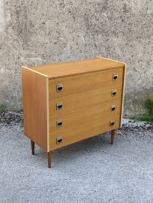 Vintage ladekast met 4 laden, 1970