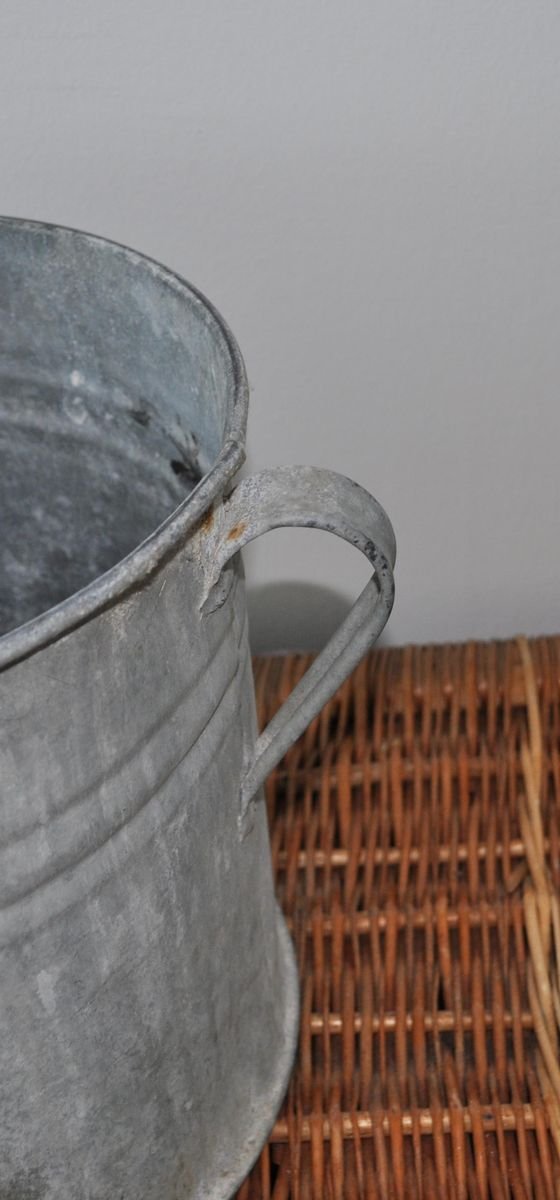 Vaso vintage in zinco galvanizzato, anni '50 – Vasi per piante (photo 5 of 7)