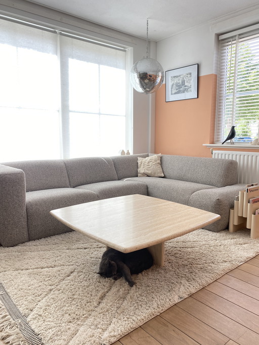 Mesa de centro vintage de travertino (como nueva)