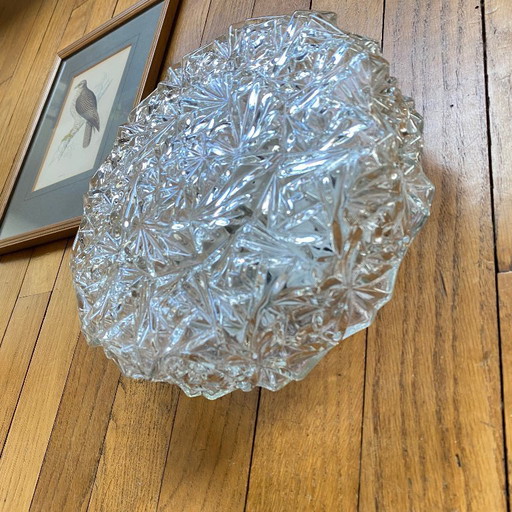 Applique da parete in vetro vintage, plafoniera rotonda, 22 cm