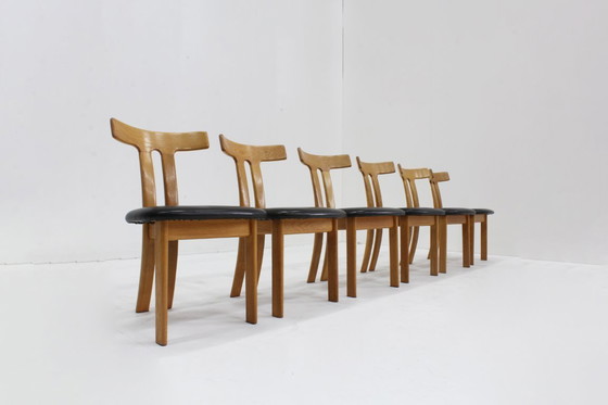 Image 1 of Ensemble de 6 chaises de salle à manger vintage en forme de T, style années 60