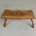Vintage wooden side table, tree trunk stool, 1960s