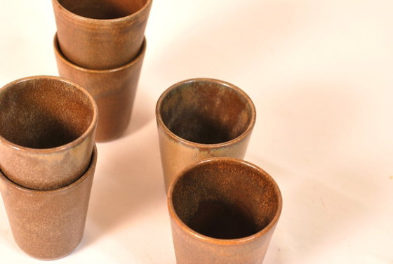 Image 1 of Set aus Gläsern oder Kaffeetassen aus Digoin-Steinzeug im böhmischen Stil