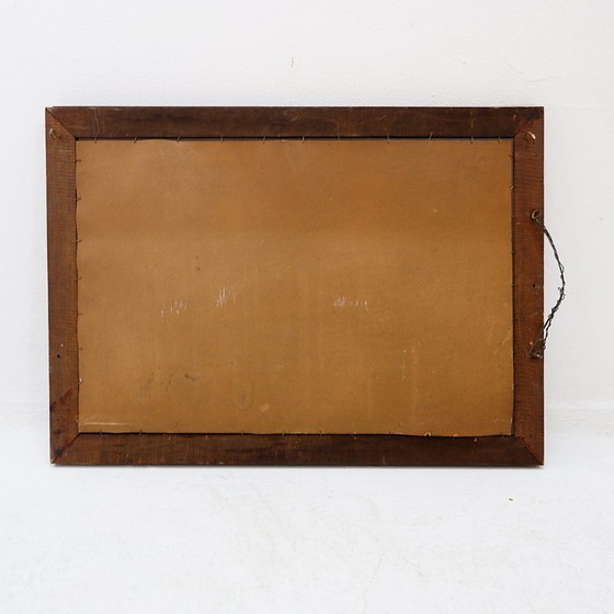 Image 1 of Mirror with a colored glass frame, attributed to Fontana Arte, Italy, circa 1950