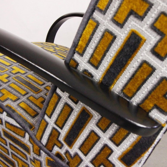 Image 1 of 2x Fauteuils "Gold Tetris" van Jindrich Halabala