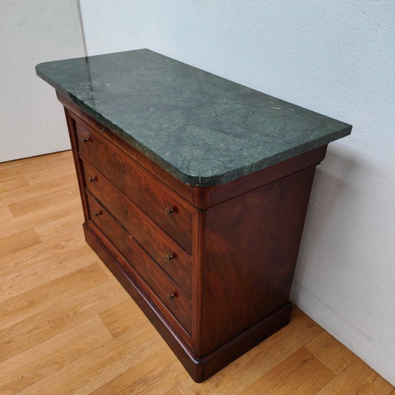 Image 1 of Cómoda antigua, cómoda, mueble de baño con encimera de mármol.