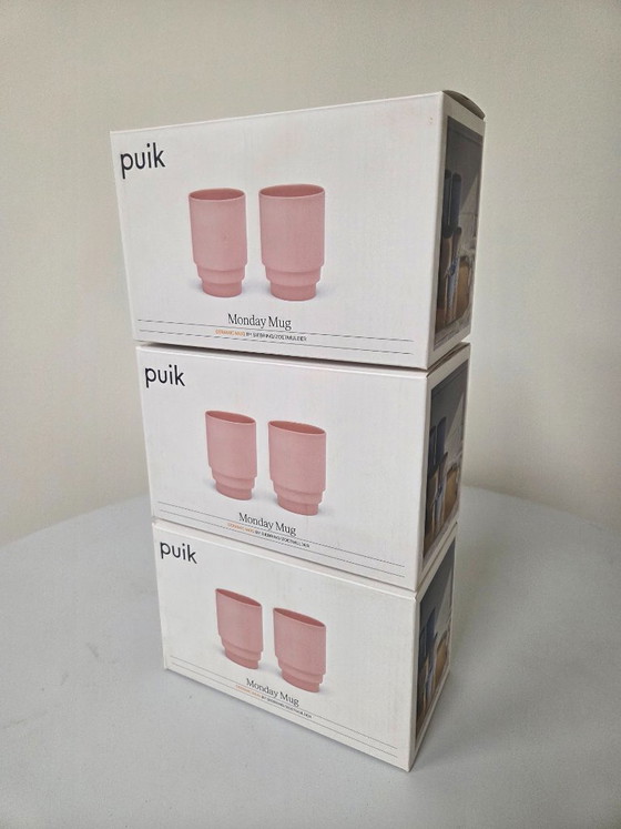 Image 1 of 6x Maandag Koffiemok (roze) van Puik Design