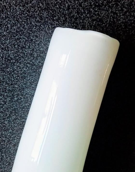 Image 1 of Vase vintage en verre bombé rouge et blanc amaryllis de MURANO, Italie - Venise