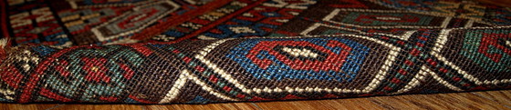 Image 1 of Alfombra turca Yastik antigua, hecha a mano y de colección, de 45 cm x 91 cm (1,5' x 3'), década de 1880 - 1B349