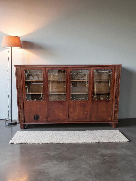 Image 1 of Vitrine - Hout, Messing, Glas