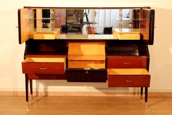 Image 1 of Credenza di metà secolo di Osvaldo Borsani, mogano, palissandro, acero, Italia, anni '50