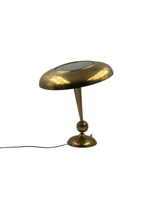 Image 1 of Oscar Torlasco, model 143 messing tafel-/bureaulamp, Prod. Lumi, Italië jaren 50