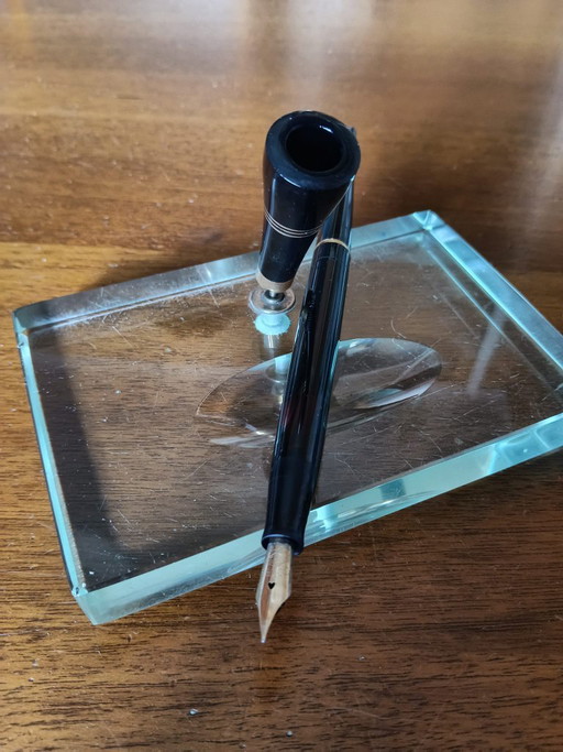 OMAS EXTRA Fountain Pen – 14K (585) Gold Nib, Heart-Shaped Hole – 1940s/1950s – decoratieve objecten, Plastic