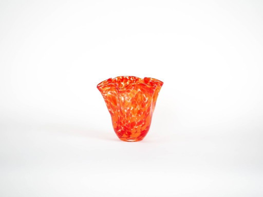 Orange glass vase, Danish design, 1970s, made in Denmark