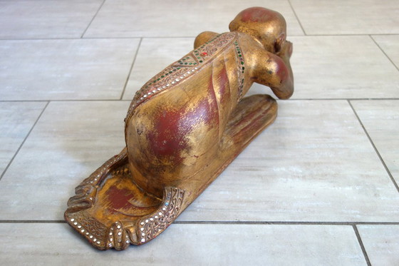 Image 1 of Statue of a Burmese Buddhist monk in prayer, 19th century #2