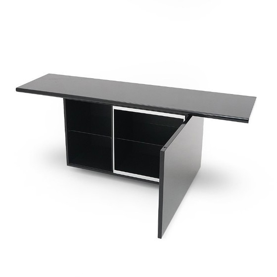 Image 1 of Schwarz lackiertes „Sheraton“-Sideboard von Giotto Stoppino für Acerbis, 1970er