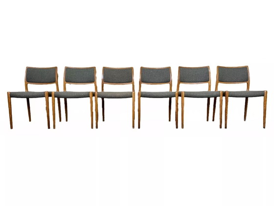 Image 1 of 6 sedie anni &#39;60-&#39;70 Sedia da pranzo in teak Niels O. Möller per JL Møllers anni &#39;60