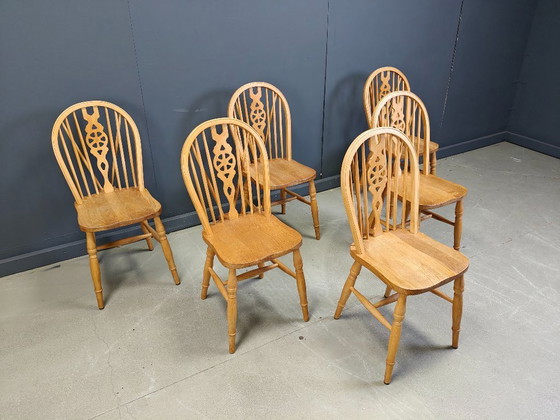 Image 1 of Ensemble de 6 chaises de salle à manger Ercol vintage, années 1950
