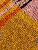 Authentic Moroccan Boujad Pink Berber Wool Rug 160x270 cm - Handwoven Geometric Boho Area Carpet 