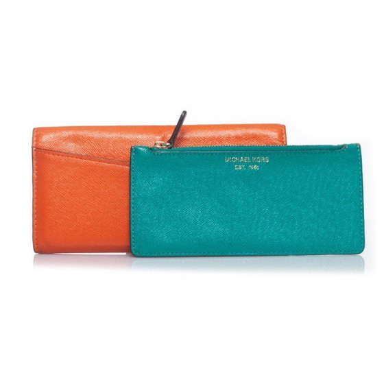 Image 1 of Michael Kors, orange leather wallet