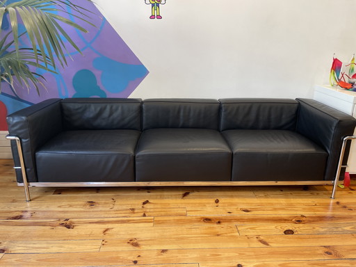Canapé LC3 Cassina – Cuir Noir – Le Corbusier / Perriand – 3 Places