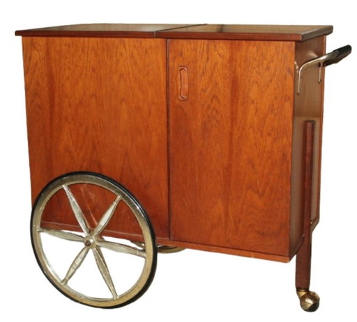 Carrello bar / carrello per bevande degli anni '60 ispirato a Jacques Adnet