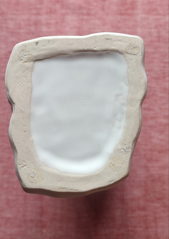 Image 1 of Grand vase style "Kami" blanc mât effet papier froissé 