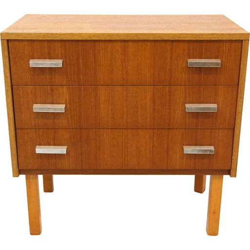 Vintage teak and beech chest of drawers, Sweden 1960