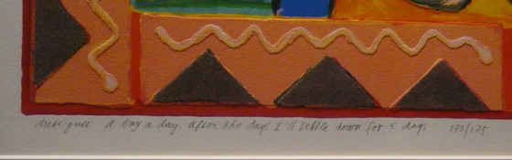 Image 1 of CLEMENS BRIELS - Zeldzame Caribbean-Zeefdruk "Antigua, a bay a day, after 360 days I'll settle down for 5