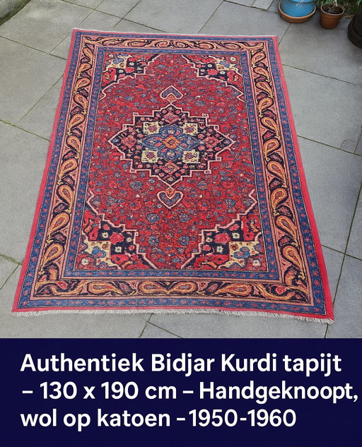 Authentic Bidjar Kurdi carpet - 130 x 190 cm - Hand knotted, wool on cotton