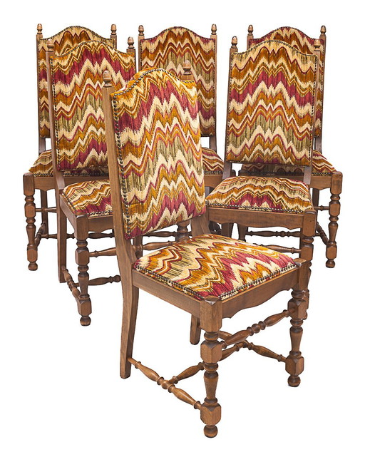 Set di 6 seggioloni, tessuto Missoni, 1950