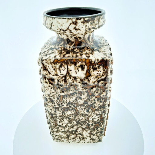 Bruine vaas VEB Haldensleben 'Dots' | 3058A