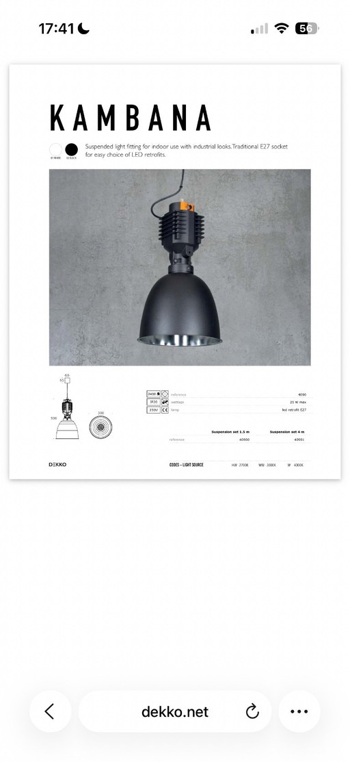 Industrielampe - Kambana – hanglampen, Metal, Aluminium