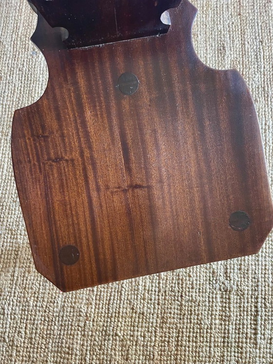 Image 1 of Vintage Brutalist Carved Tripod Stool