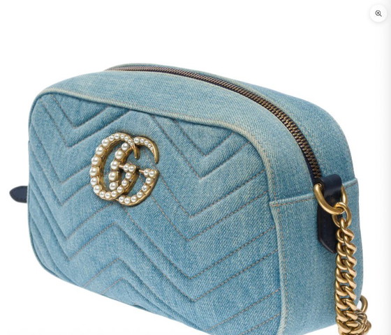 Image 1 of Sac GUCCI Marmont en Denim Bleu - 101769