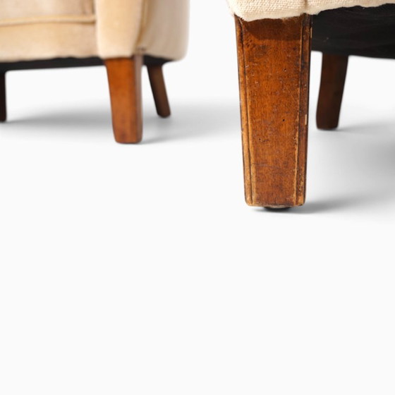 Een paar art-deco clubstoelen in champagnekleurig mohair, 1930 – Fauteuils, Textile (photo 8 of 20)