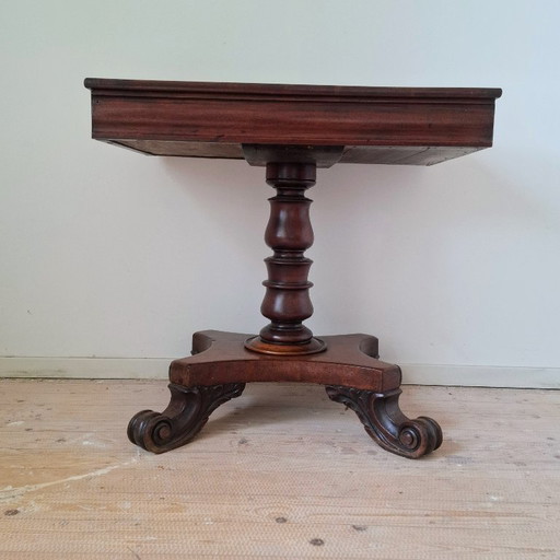 Antique Mahogany Wooden Gaming Table - Card Table – tafels (photo 2 of 8)